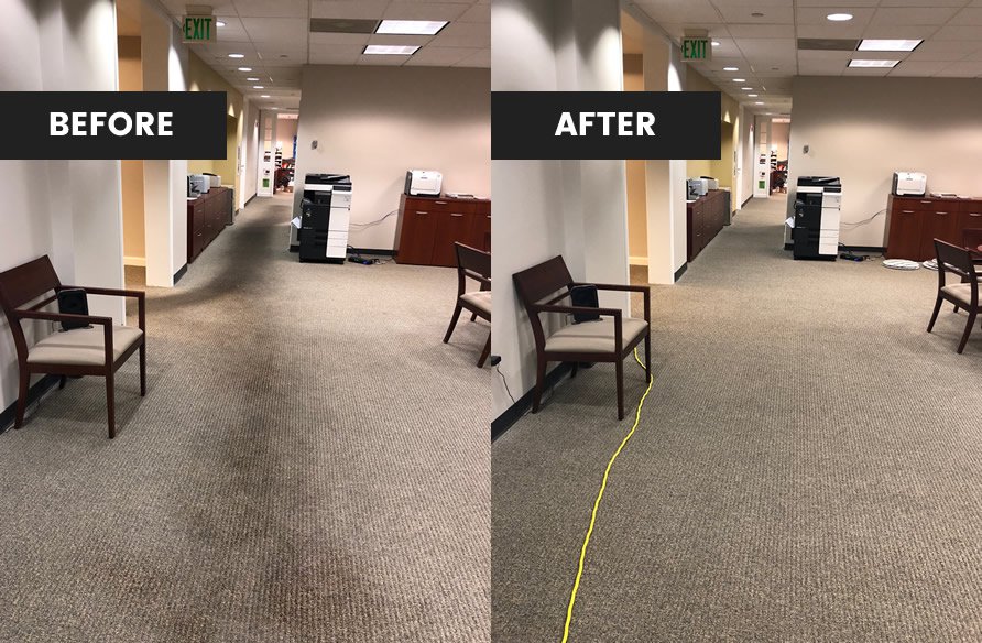 Carpet before and after cleaning