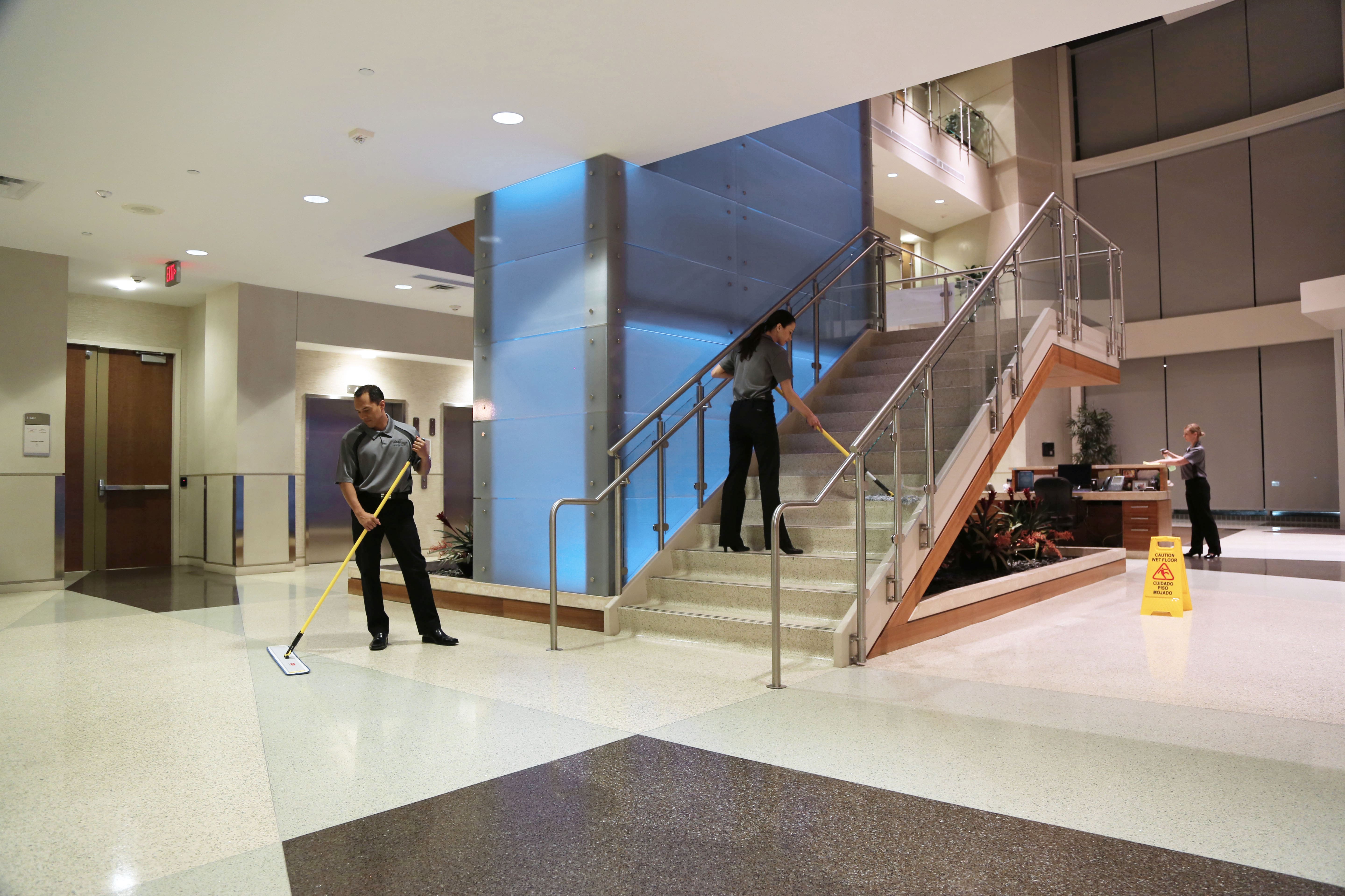 Condominium lobby cleaning